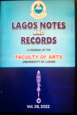 Cover of LAGOS NOTES AND RECORDS SPECIAL COVID-19 EDITION A Journal of the Faculty of Arts, University of Lagos