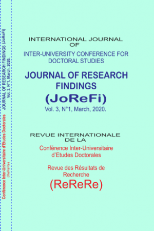 Cover of JoRiFi Volume 3 N°1 March 2020