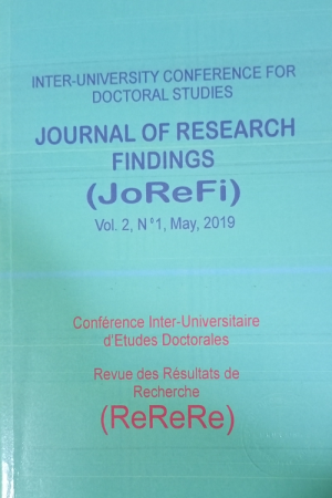 Cover of JoRiFi Volume 2 N°1 May 2019