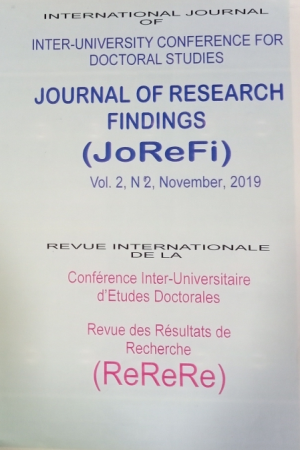 Cover of JoRiFi Volume 2 N°2 November 2019