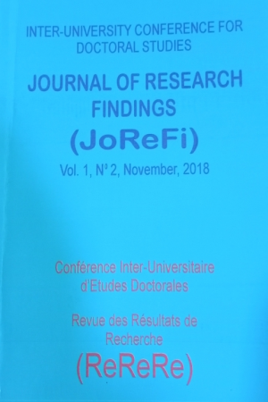 Cover of JoRiFi Volume 1 N°2 November, 2018